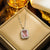 Streetwear Square Titanium Steel Plating Inlay Zircon 18k Gold Plated Pendant Necklace