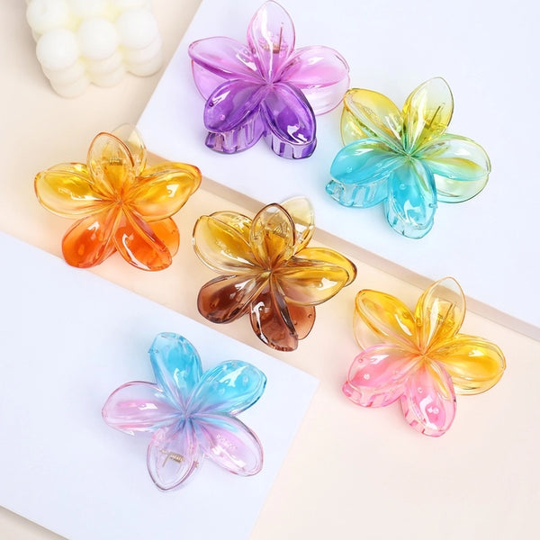 Style  Style Egg Flower Custom Transparent Gradient Flower Grab Clip New Color Hair Clip Back Head Advanced Hair Clip