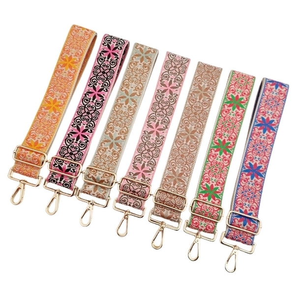 Summer Polyester Cotton Flower Bag Strap