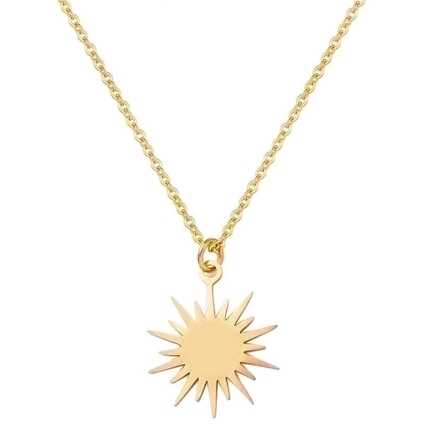 Sunflower Stainless Steel Necklace Female Geometric Necklace Wholesale