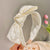 Super Fairy White Pearl Headband Female  Lace Headband Wide Edge Hairpin Female Bow Back Head Hairpin Headdress