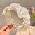 Super Fairy White Pearl Headband Female  Lace Headband Wide Edge Hairpin Female Bow Back Head Hairpin Headdress