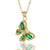 Sweet Butterfly Copper Gold Plated Zircon Pendant Necklace