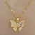 Sweet Butterfly Titanium Steel Copper Inlay Zircon Earrings Necklace