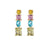 Sweet C Shape Square Water Droplets Copper Rings Earrings In Bulk