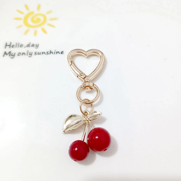 Sweet Cherry Zinc Alloy Women's Keychain