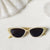 Sweet Color Block Uv400 Resin Cat Eye Full Frame Women's Sunglasses