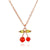 Sweet Diamond Small Cherry Exquisite Copper Inlaid Zircon Fruit Necklace