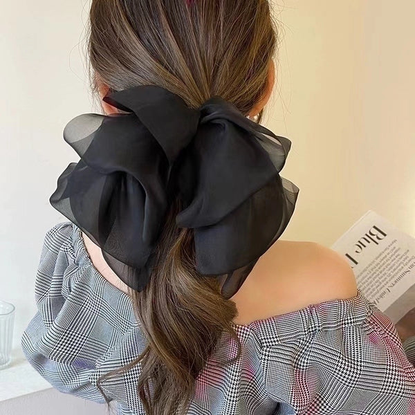 Sweet Flower Cloth Gauze Ribbon Hair Clip 1 Piece