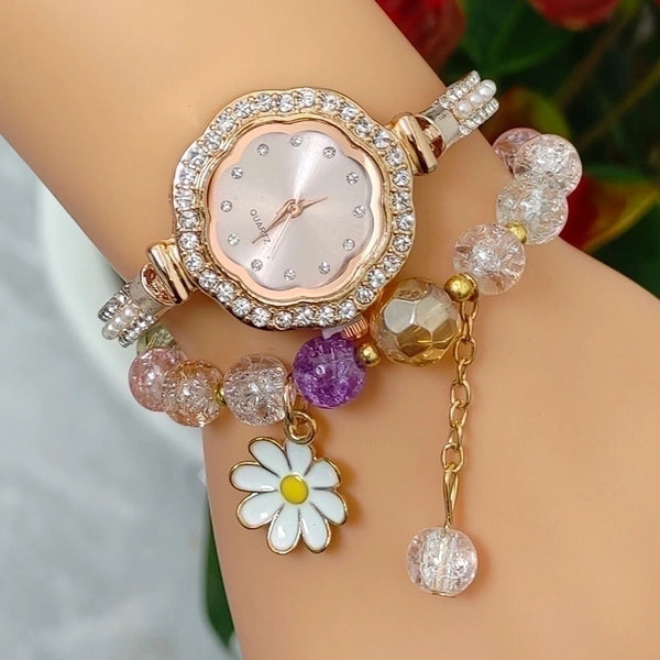 Sweet Flower Jewelry Buckle Quartz Women's Watches