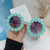 Sweet Flower Pc Round Frame Full Frame Kids Sunglasses