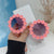 Sweet Flower Pc Round Frame Full Frame Kids Sunglasses