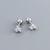 Sweet Flower Sterling Silver Plating Zircon Ear Studs 1 Pair