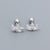 Sweet Flower Sterling Silver Plating Zircon Earrings 1 Pair