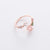 Sweet Geometric Copper Gold Plated Artificial Gemstones Rings In Bulk