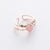 Sweet Geometric Copper Gold Plated Artificial Gemstones Rings In Bulk