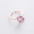 Sweet Geometric Copper Gold Plated Artificial Gemstones Rings In Bulk