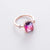 Sweet Geometric Copper Gold Plated Artificial Gemstones Rings In Bulk