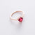 Sweet Geometric Copper Gold Plated Artificial Gemstones Rings In Bulk