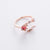 Sweet Geometric Copper Gold Plated Artificial Gemstones Rings In Bulk