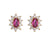 Sweet Geometric Copper Plating Zircon Women's Earrings Necklace 1 Pair