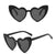 Sweet Gradient Color Heart Shape Ac Heart Shape Clips Women's Sunglasses