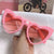 Sweet Gradient Color Heart Shape Ac Heart Shape Clips Women's Sunglasses