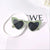 Sweet Gradient Color Heart Shape Ac Heart Shape Clips Women's Sunglasses