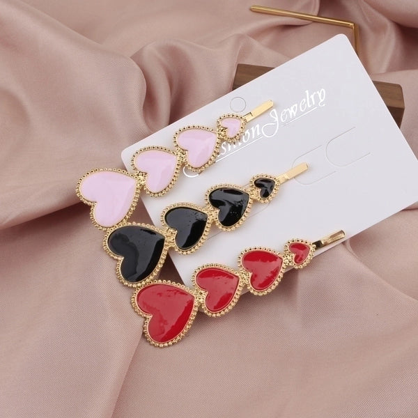 Sweet Heart Shape Alloy Plating Hair Clip 1 Piece