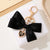 Sweet Heart Shape Bow Knot Alloy Cloth Bag Pendant Keychain