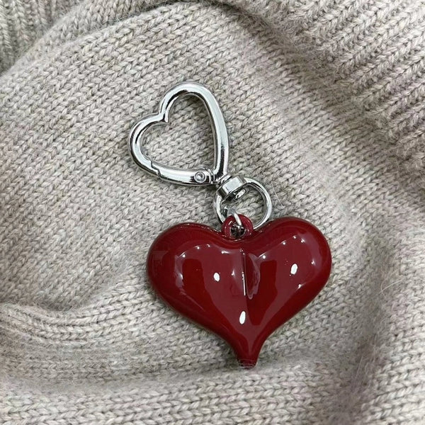 Sweet Heart Shape Bow Knot Arylic Plating Keychain