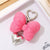 Sweet Heart Shape Bow Knot Cloth Bag Pendant Keychain