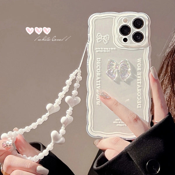 Sweet Heart Shape Bow Knot Tpu Phone Accessories