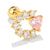 Sweet Heart Shape Copper Inlaid Zircon Drop Earrings Ear Studs 1 Piece