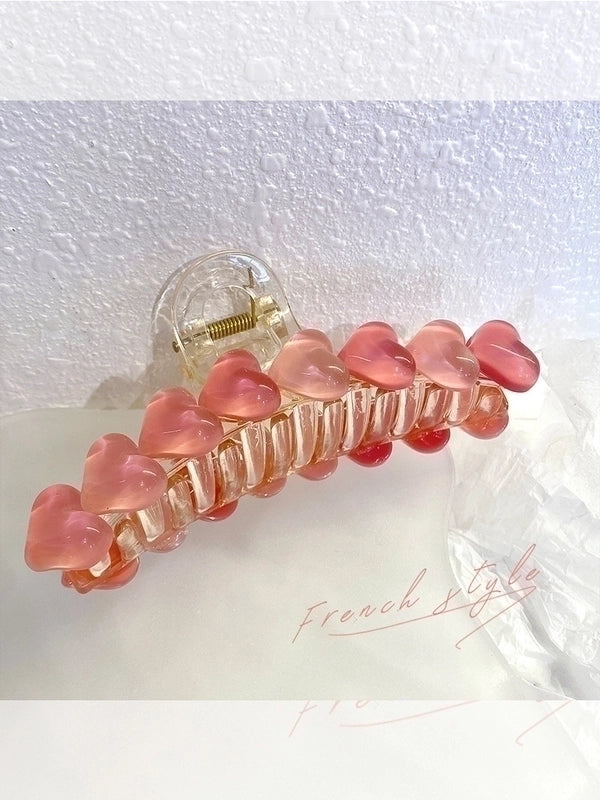 Sweet Heart Shape Plastic Hair Claws