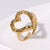 Sweet Heart Shape Stainless Steel Plating Gold Plated Open Rings