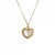 Sweet Heart Shape Stainless Steel Plating Inlay Shell Zircon 18k Gold Plated Pendant Necklace