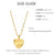 Sweet Heart Shape Stainless Steel Plating Inlay Shell Zircon 18k Gold Plated Pendant Necklace