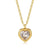 Sweet Heart Shape Stainless Steel Plating Inlay Shell Zircon 18k Gold Plated Pendant Necklace