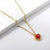 Sweet Heart Shape Stainless Steel Plating Inlay Zircon Gold Plated Pendant Necklace