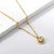 Sweet Heart Shape Stainless Steel Plating Inlay Zircon Gold Plated Pendant Necklace