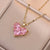 Sweet Heart Shape Titanium Steel Inlaid Gold Zircon Earrings Necklace