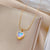 Sweet Heart Shape Titanium Steel Plating Inlay Artificial Gemstones Pendant Necklace