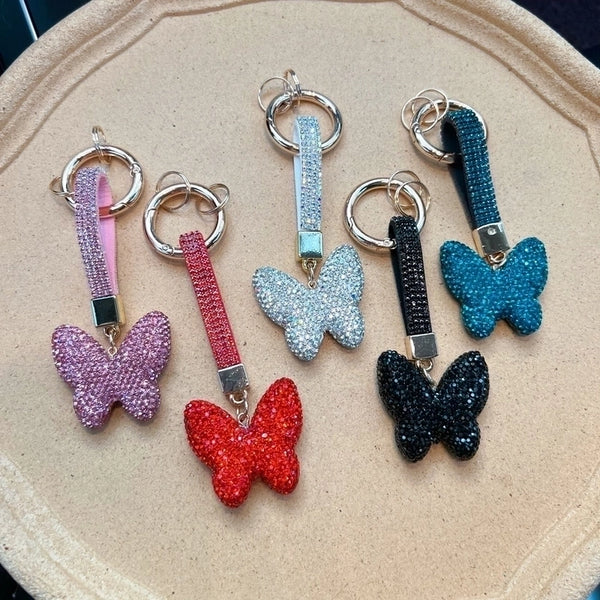 Sweet Korean Style Butterfly Clay Women's Bag Pendant Keychain