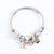 Sweet Love Butterfly Titanium Steel Plating Artificial Crystal Artificial Pearls Bangle