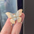 Sweet Pin Butterfly Alloy Artificial Pearls Women'S Brooches