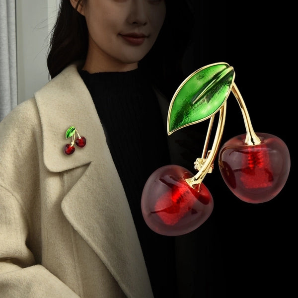 Sweet Pin Cherry Alloy Plating Women's Brooches