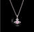 Sweet Planet Flower Bow Knot Copper Zircon Pendant Necklace In Bulk