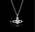 Sweet Planet Flower Bow Knot Copper Zircon Pendant Necklace In Bulk