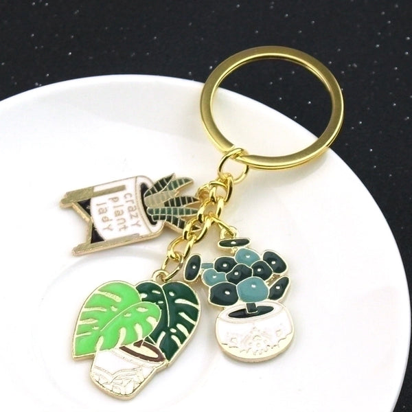 Sweet Plant Zinc Alloy Enamel Women's Bag Pendant Keychain